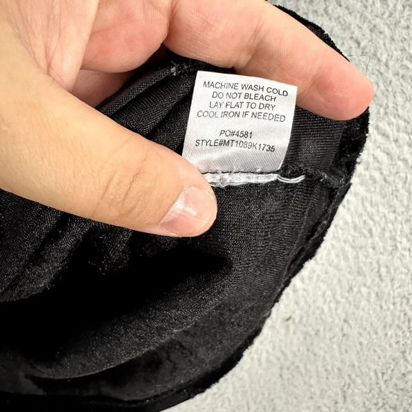 Bobeau black velvet burnout top womens XL geometric exposed zipper witchy grunge - Picture 7 of 8